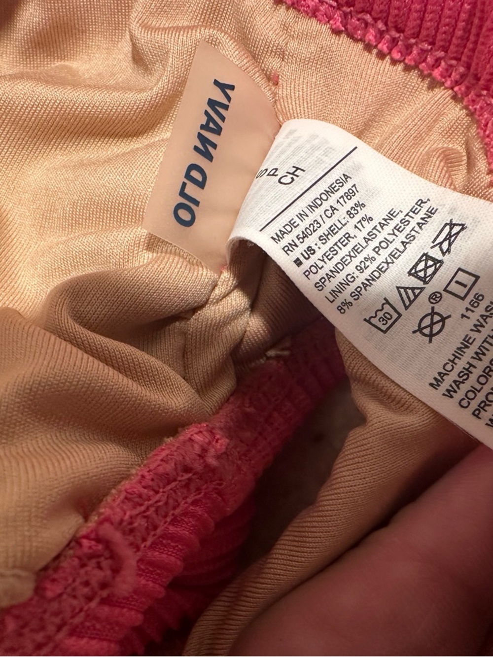 Old Navy Ribbed High-Waist Bikini Set in Deep Pink - Picture 3 of 16